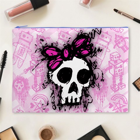 Sketched Skull Princess Cosmetic Bag (XL) from ArtsNow.com Front