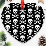 Skull and Crossbones Heart Ornament (Two Sides)