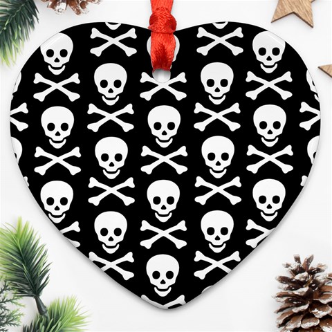 Skull and Crossbones Heart Ornament (Two Sides) from ArtsNow.com Back