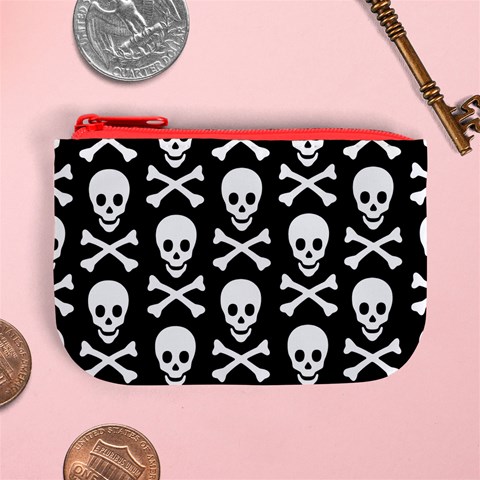 Skull and Crossbones Mini Coin Purse from ArtsNow.com Front