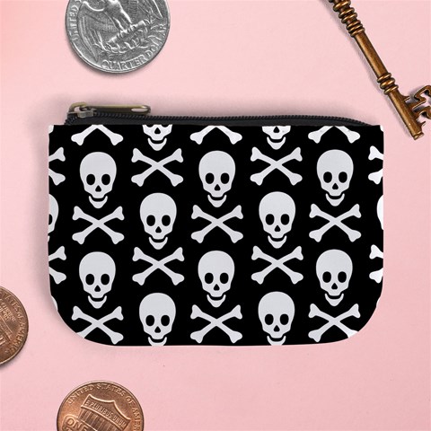 Skull and Crossbones Mini Coin Purse from ArtsNow.com Front