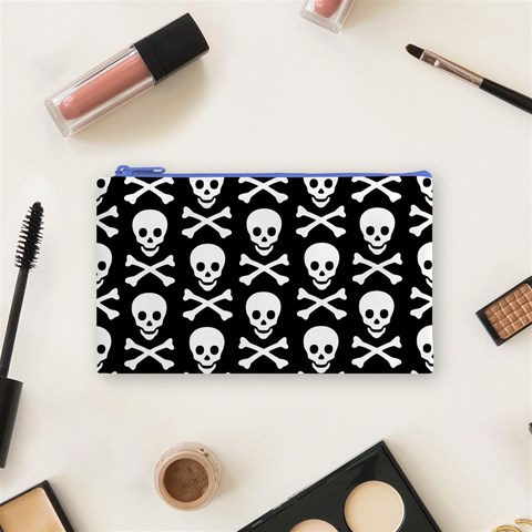 Skull and Crossbones Cosmetic Bag (Small) from ArtsNow.com Front