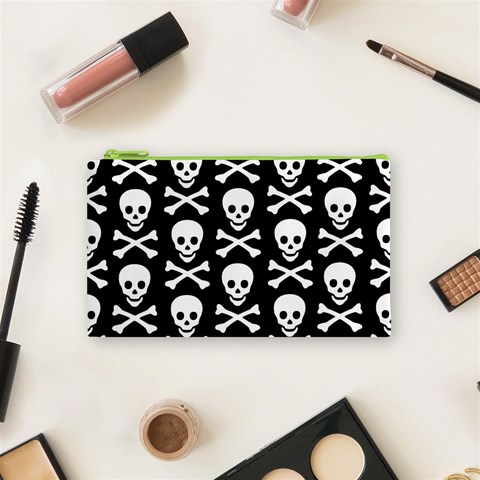 Skull and Crossbones Cosmetic Bag (Small) from ArtsNow.com Front