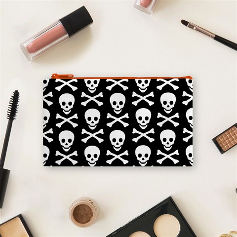 Skull and Crossbones Cosmetic Bag (Small) from ArtsNow.com Front