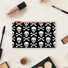 Skull and Crossbones Cosmetic Bag (Small) from ArtsNow.com Front