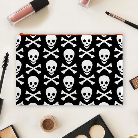 Skull and Crossbones Cosmetic Bag (Large) from ArtsNow.com Front