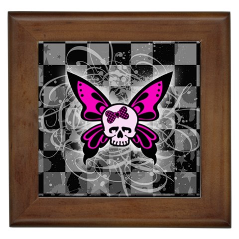 Skull Butterfly Framed Tile from ArtsNow.com Front