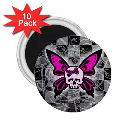 Skull Butterfly 2.25  Magnet (10 pack) from ArtsNow.com Front