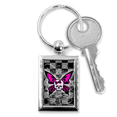 Skull Butterfly Key Chain (Rectangle) from ArtsNow.com Front