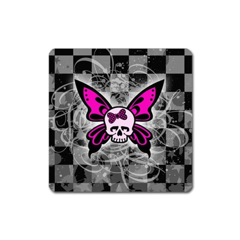 Skull Butterfly Magnet (Square) from ArtsNow.com Front