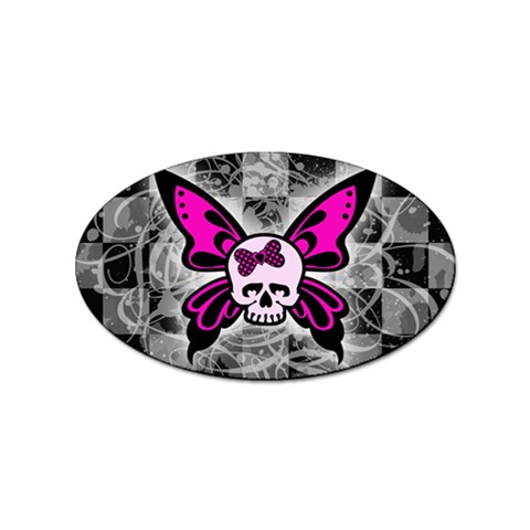 Skull Butterfly Sticker Oval (100 pack) from ArtsNow.com Front