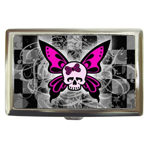 Skull Butterfly Cigarette Money Case from ArtsNow.com Front