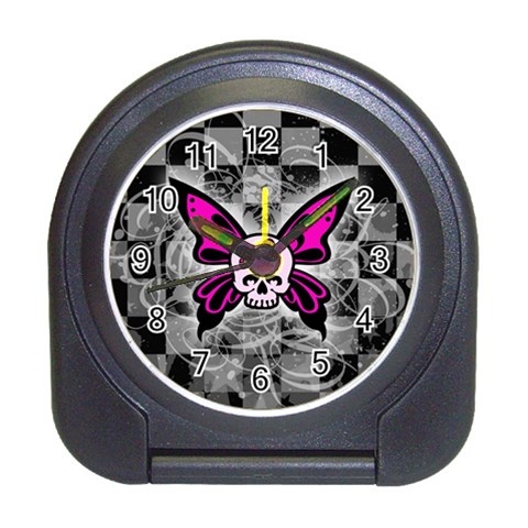 Skull Butterfly Travel Alarm Clock from ArtsNow.com Front