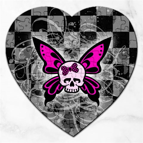 Skull Butterfly Jigsaw Puzzle (Heart) from ArtsNow.com Front