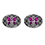 Skull Butterfly Cufflinks (Oval)