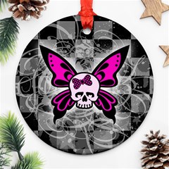 Skull Butterfly Round Ornament (Two Sides) from ArtsNow.com Front