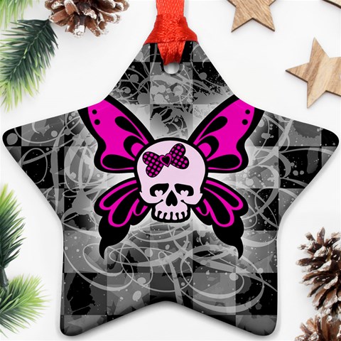 Skull Butterfly Star Ornament (Two Sides) from ArtsNow.com Back