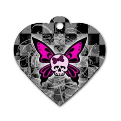 Skull Butterfly Dog Tag Heart (Two Sides) from ArtsNow.com Back