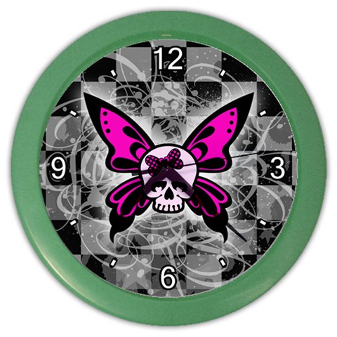 Skull Butterfly Color Wall Clock from ArtsNow.com Front