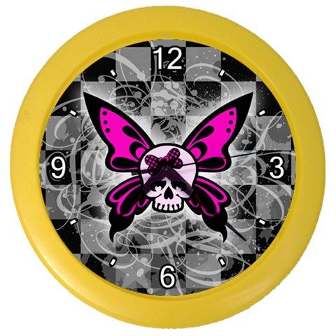 Skull Butterfly Color Wall Clock from ArtsNow.com Front