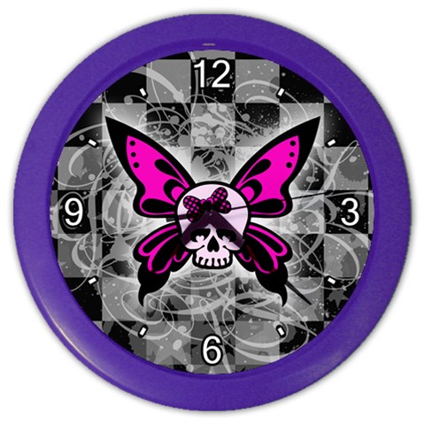 Skull Butterfly Color Wall Clock from ArtsNow.com Front