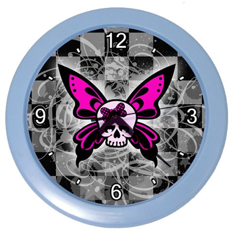 Skull Butterfly Color Wall Clock from ArtsNow.com Front