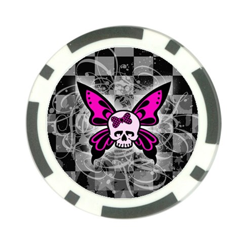 Skull Butterfly Poker Chip Card Guard from ArtsNow.com Front