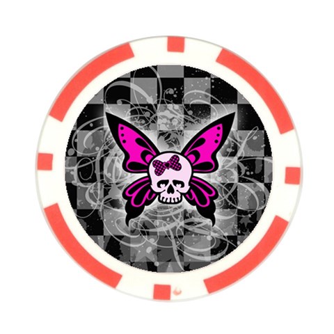 Skull Butterfly Poker Chip Card Guard from ArtsNow.com Front