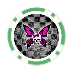 Skull Butterfly Poker Chip Card Guard from ArtsNow.com Front