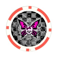 Skull Butterfly Poker Chip Card Guard from ArtsNow.com Back