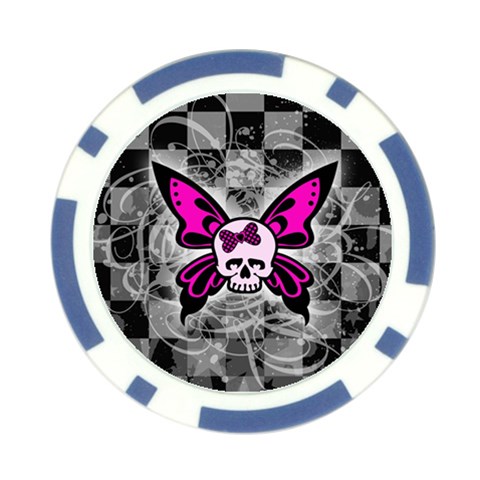 Skull Butterfly Poker Chip Card Guard (10 pack) from ArtsNow.com Front