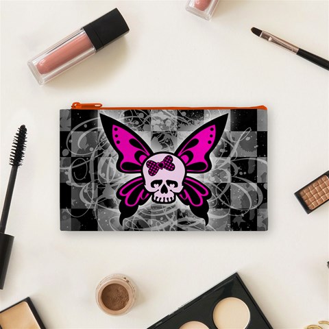 Skull Butterfly Cosmetic Bag (Small) from ArtsNow.com Front