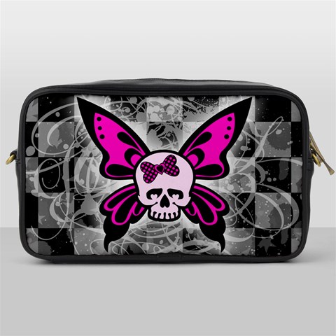 Skull Butterfly Toiletries Bag (One Side) from ArtsNow.com Front