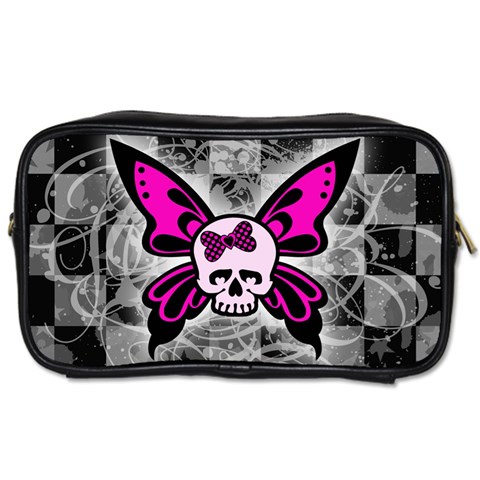 Skull Butterfly Toiletries Bag (Two Sides) from ArtsNow.com Front