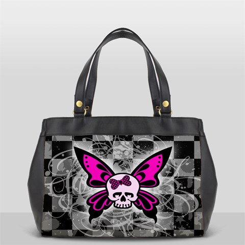 Skull Butterfly Oversize Office Handbag (Two Sides) from ArtsNow.com Back