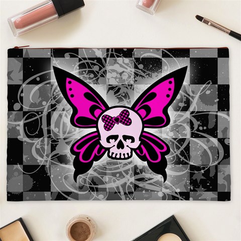 Skull Butterfly Cosmetic Bag (XXL) from ArtsNow.com Front