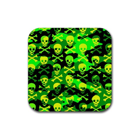 Skull Camouflage Rubber Coaster (Square) from ArtsNow.com Front