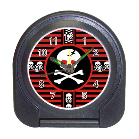 Skull Cross Travel Alarm Clock from ArtsNow.com Front