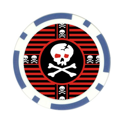 Skull Cross Poker Chip Card Guard (10 pack) from ArtsNow.com Front