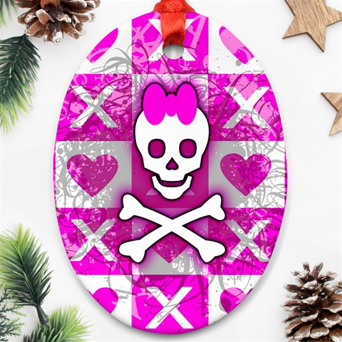 Skull Princess Ornament (Oval) from ArtsNow.com Front