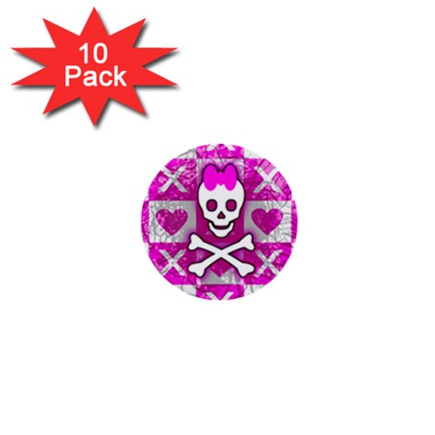 Skull Princess 1  Mini Button (10 pack)  from ArtsNow.com Front