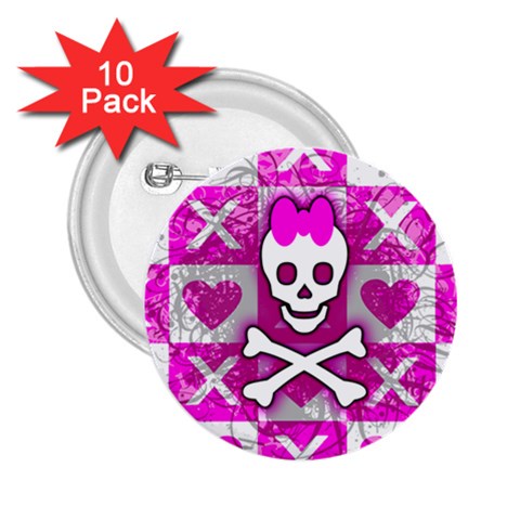 Skull Princess 2.25  Button (10 pack) from ArtsNow.com Front