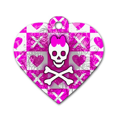 Skull Princess Dog Tag Heart (One Side) from ArtsNow.com Front