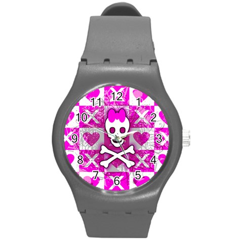 Skull Princess Round Plastic Sport Watch Medium from ArtsNow.com Front