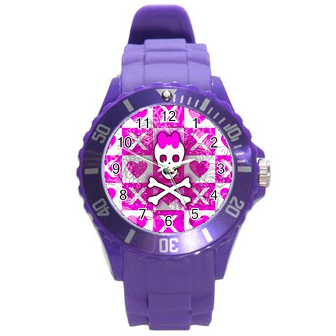 Skull Princess Round Plastic Sport Watch Large from ArtsNow.com Front