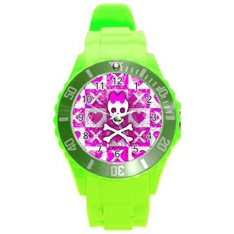 Skull Princess Round Plastic Sport Watch Large from ArtsNow.com Front