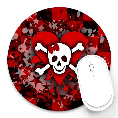 Skull Romance  Round Mousepad from ArtsNow.com Front