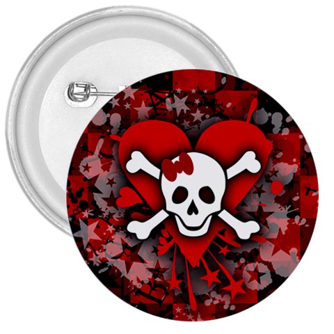 Skull Romance  3  Button from ArtsNow.com Front