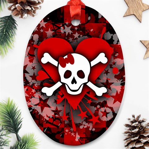 Skull Romance  Ornament (Oval) from ArtsNow.com Front