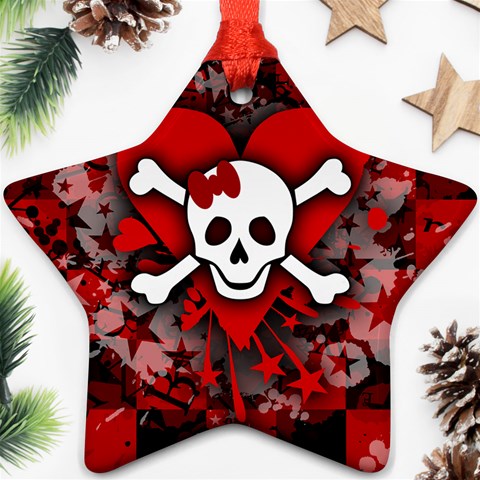 Skull Romance  Ornament (Star) from ArtsNow.com Front